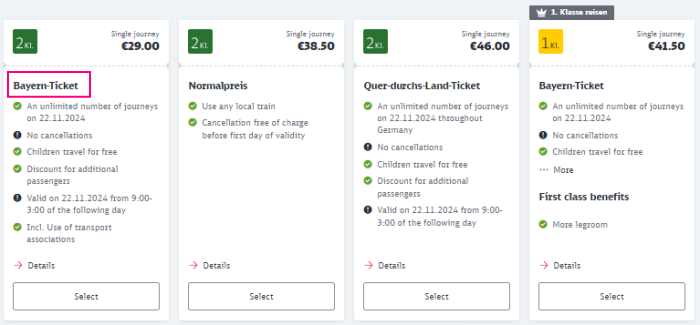 ミュンヘンからザルツブルグ　チケット購入方法　バイエルンチケット
