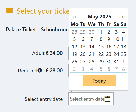 シェーンブルン宮殿 オンライン予約 日時指定