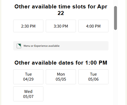 フィグルミュラー 予約画面 予約がいっぱいの場合
